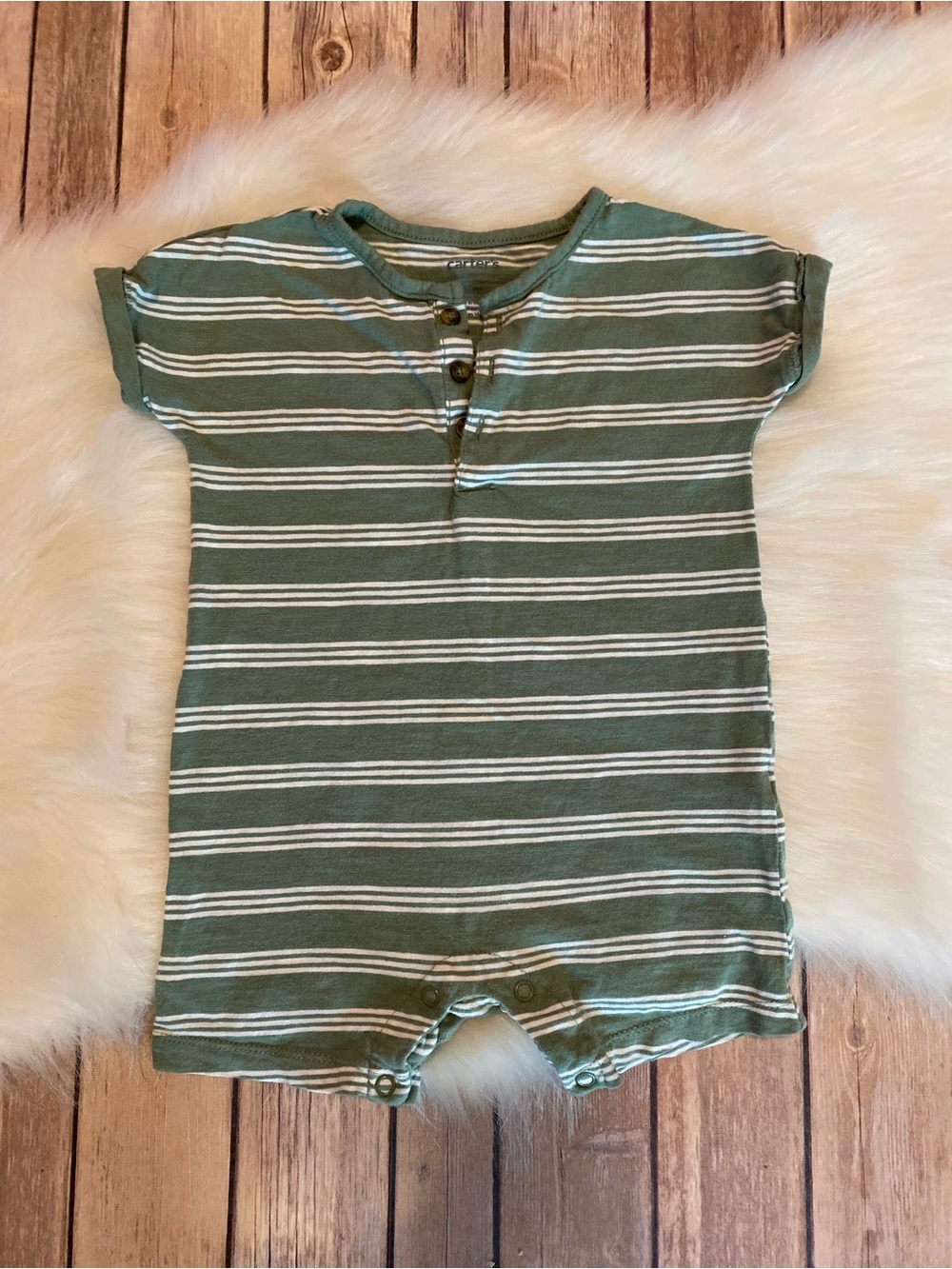 Boy’s 18M Carter’s Sage Stripe Romper